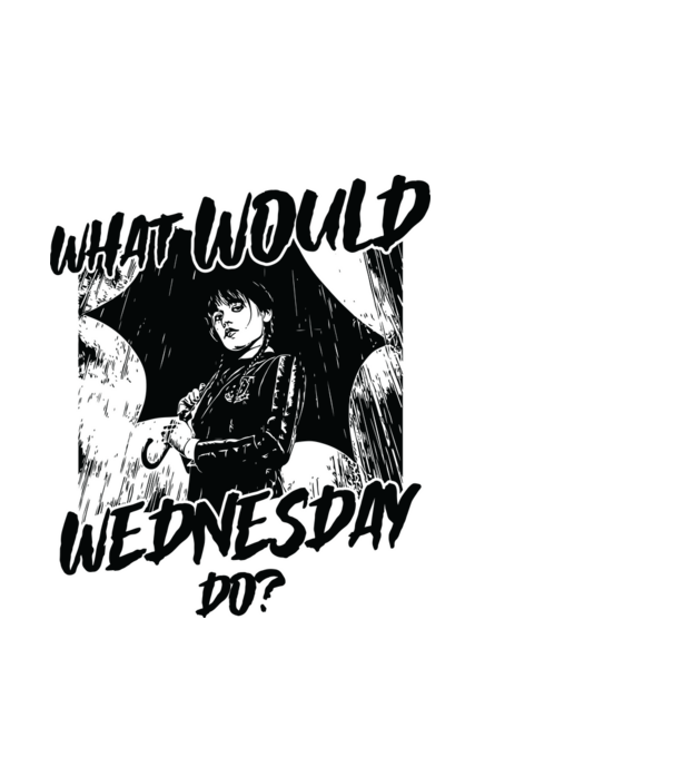 What would Wednesday do model alb pe tricou