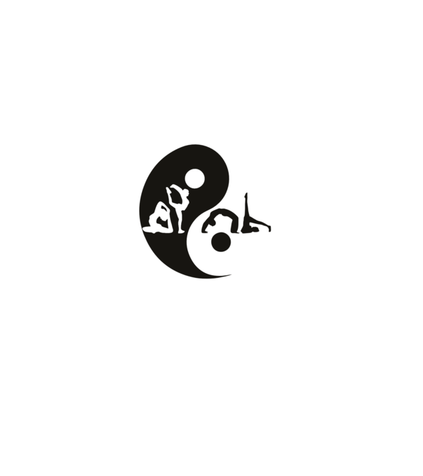 Yoga yin-yang model negru pe tricou