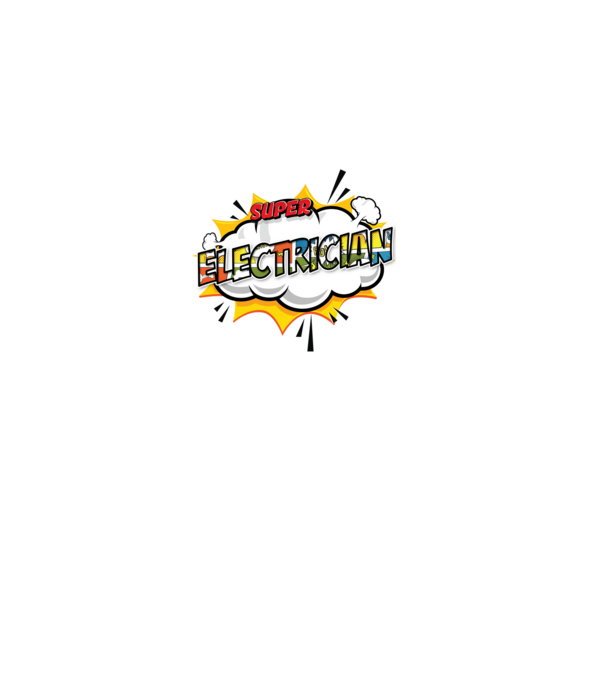 Super Electrician model alb pe tricou