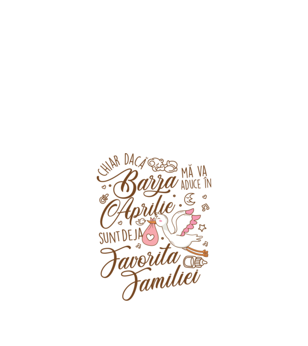 Favorita familiei APRILIE model alb pe tricou