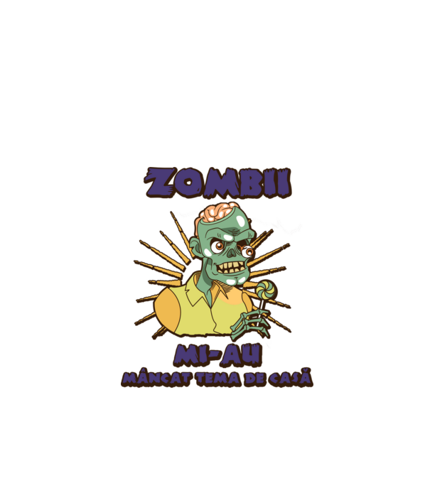 Zombii mi-au mâncat tema de casă model negru pe tricou