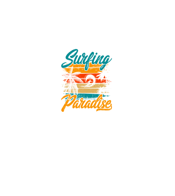 Surfing Paradise model negru pe tricou