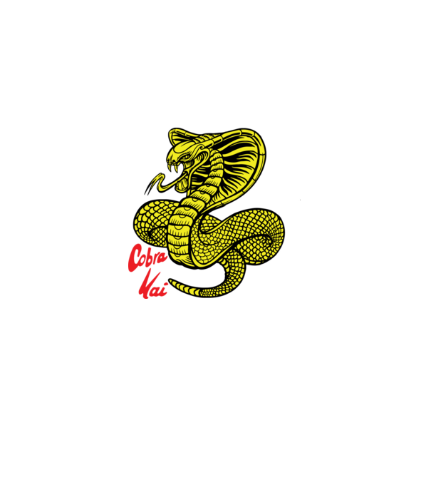 cobra kai logo color model negru pe tricou