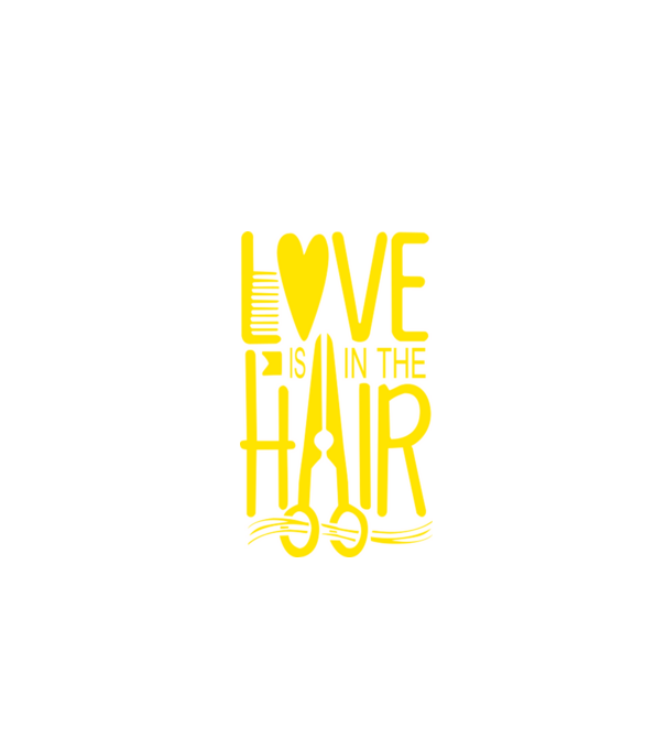 Love is in the hair model negru pe tricou