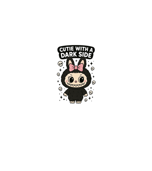 Cutie with a dark side model alb/roșu pe tricou
