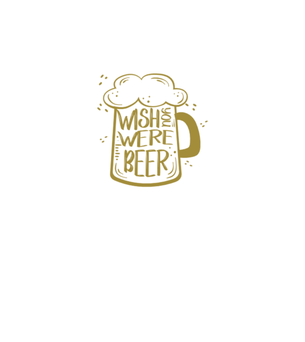 Wish u were beer model negru pe tricou