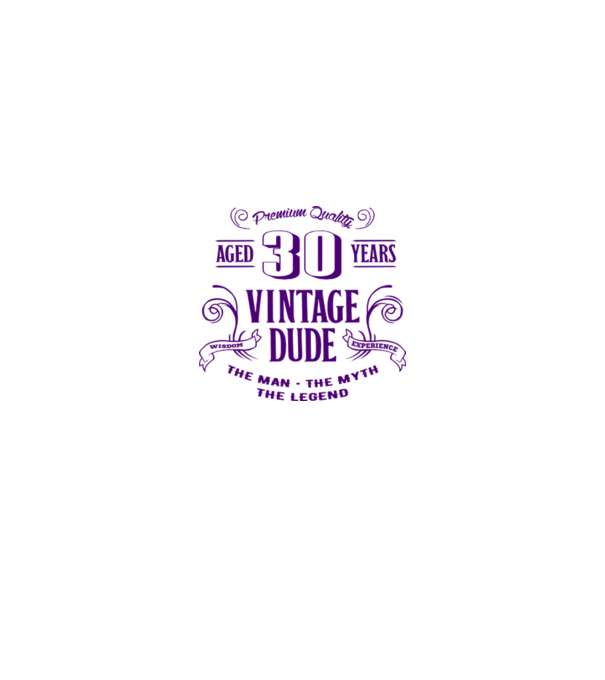 Vintage Dude - 30 model alb pe tricou