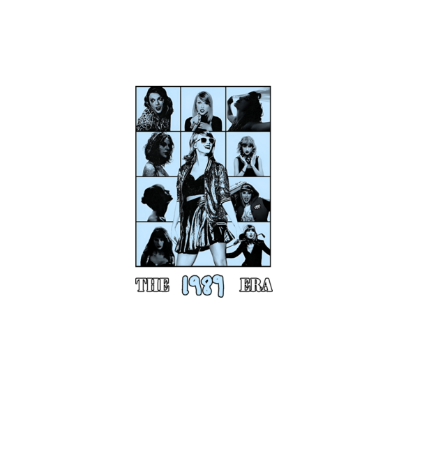 Taylor Swift ERAS blue model negru pe tricou