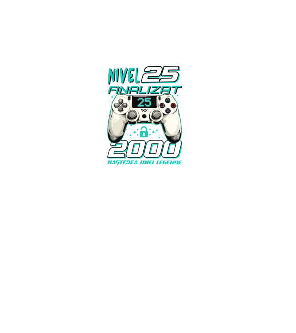 Nivel finalizat 25 2000 model negru pe tricou