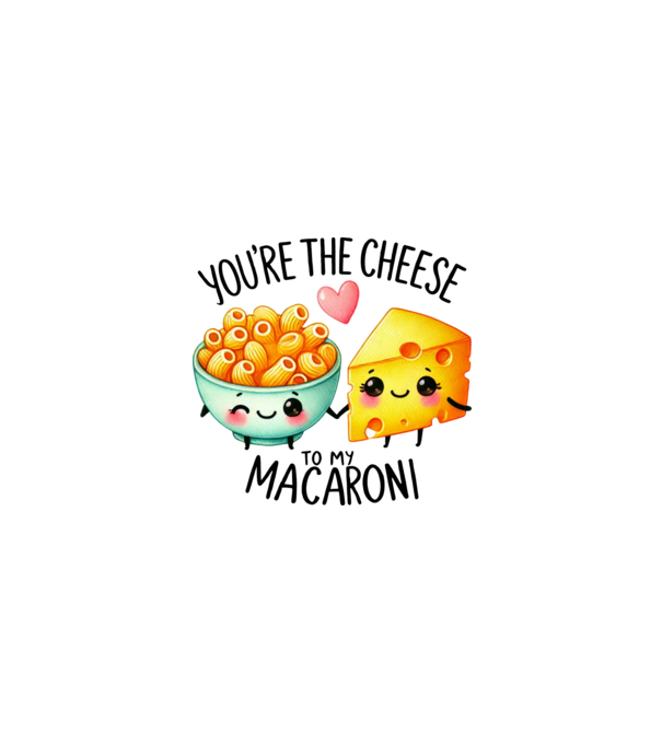 Cheese to my Macaroni model alb pe tricou