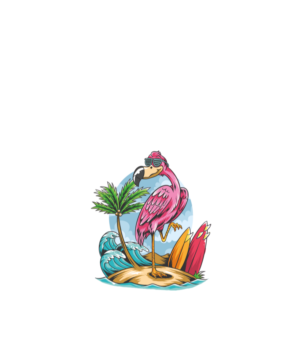 Surfer flamingo model negru pe tricou