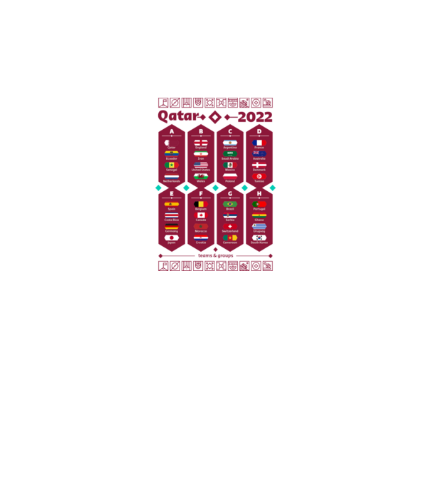 Qatar 2022 teams - groups white model alb pe tricou