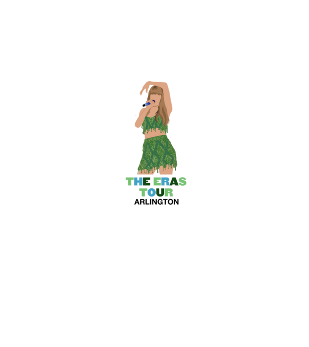 Taylor Swift The Eras Tour Arlington 2 model alb pe tricou
