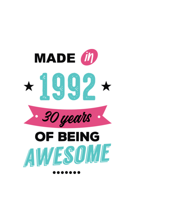 MADE in 1992 model alb pe tricou