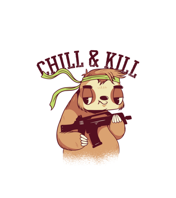 chill and kill model alb pe tricou