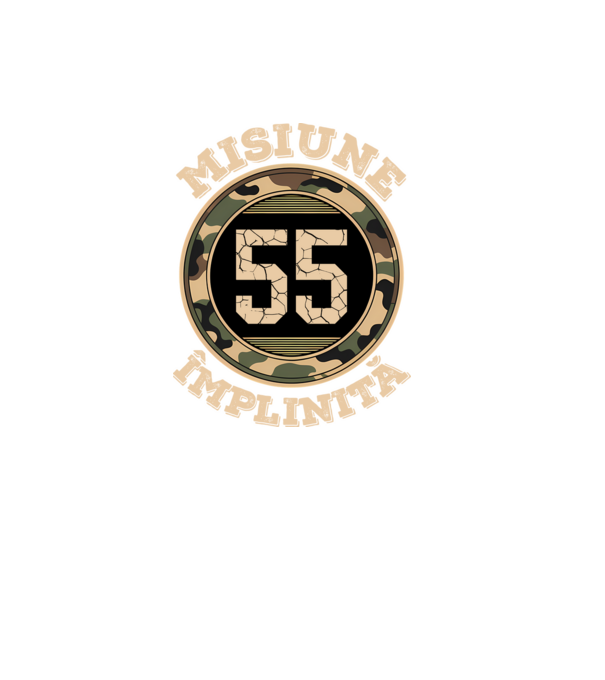 Misiune împlinită 55 model negru pe tricou