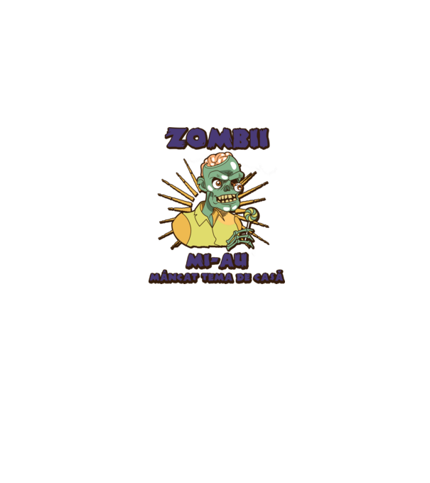 Zombii mi-au mâncat tema de casă model albastru jeanși pe tricou