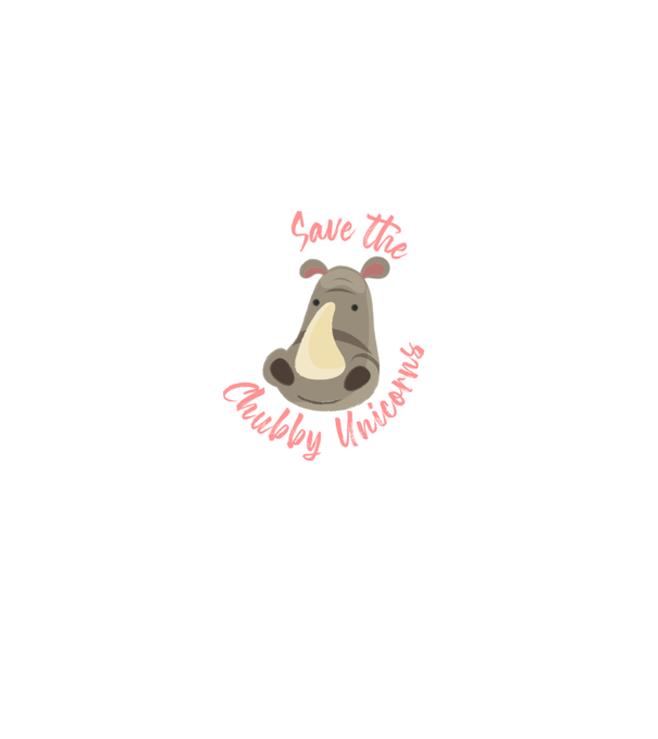 Save the chubby unicorns model negru pe tricou
