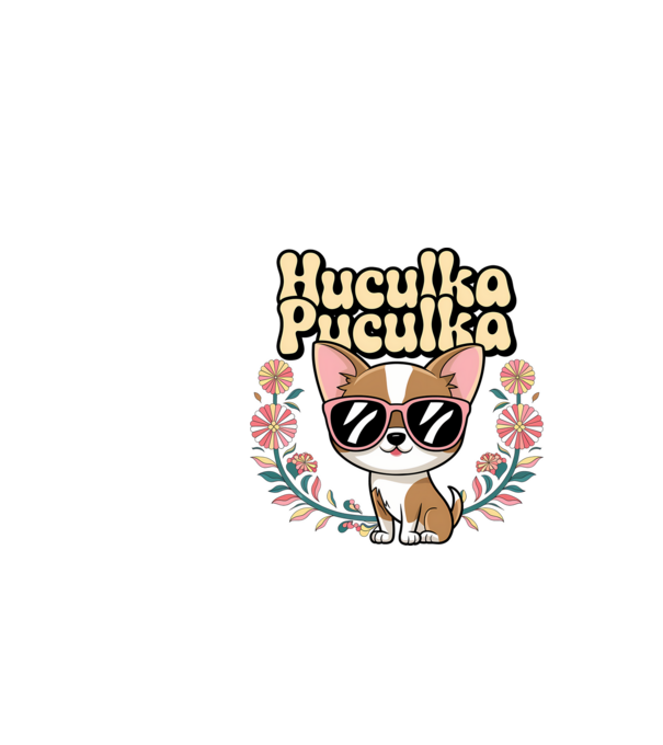 Huculka Puculka câine 1 model alb pe tricou