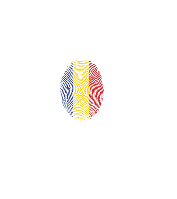 România fingerprint model negru pe tricou
