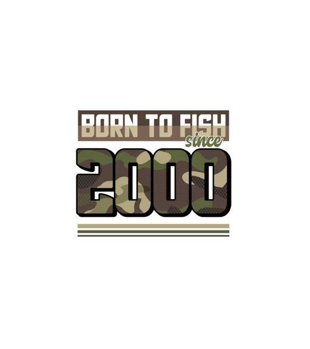 Born to fish since 2000 model negru pe tricou
