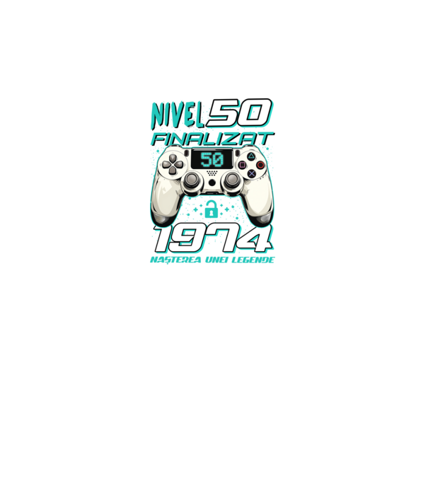 Nivel finalizat 50 1975 model negru pe tricou