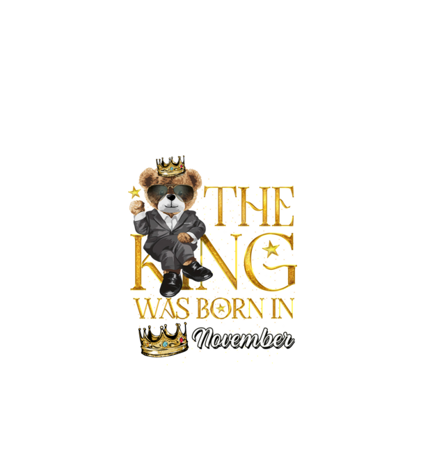 The king was born int NOVEMBER model negru pe tricou