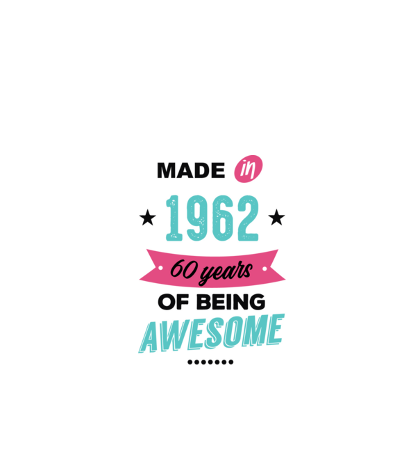 MADE in 1962 model alb pe tricou