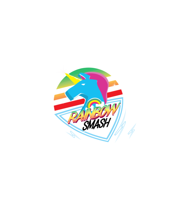 Rainbow smash model negru pe tricou