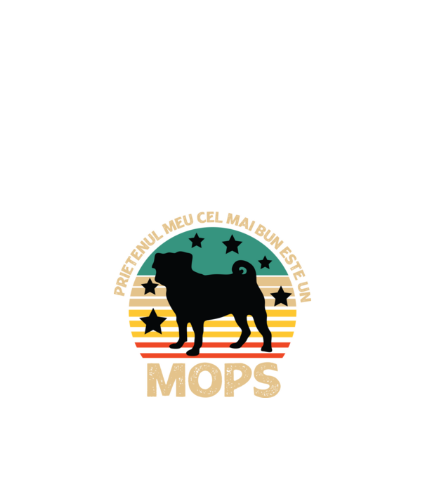 Prietenul meu cel mai bun este un mops model negru pe tricou