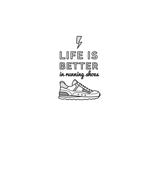 Life is better running shoes model bordo pe tricou