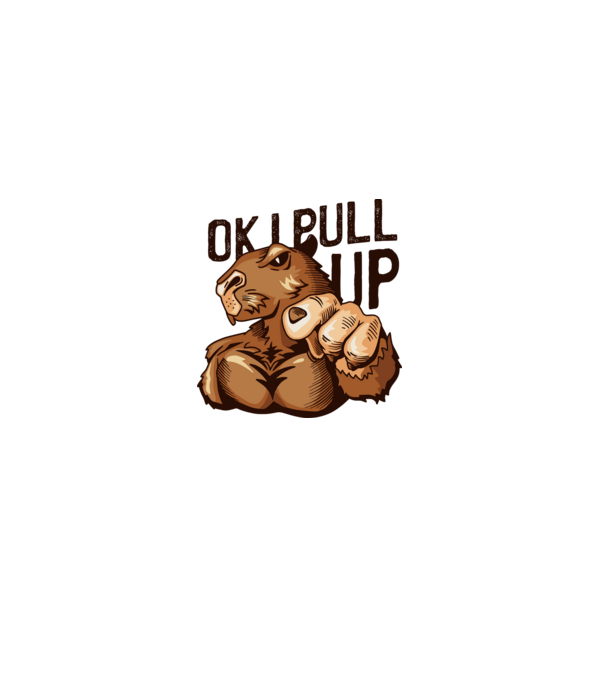 Muscular Capybara - capibară model alb pe tricou