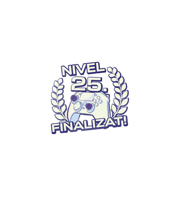 Nivel 25 finalizat! model negru pe tricou