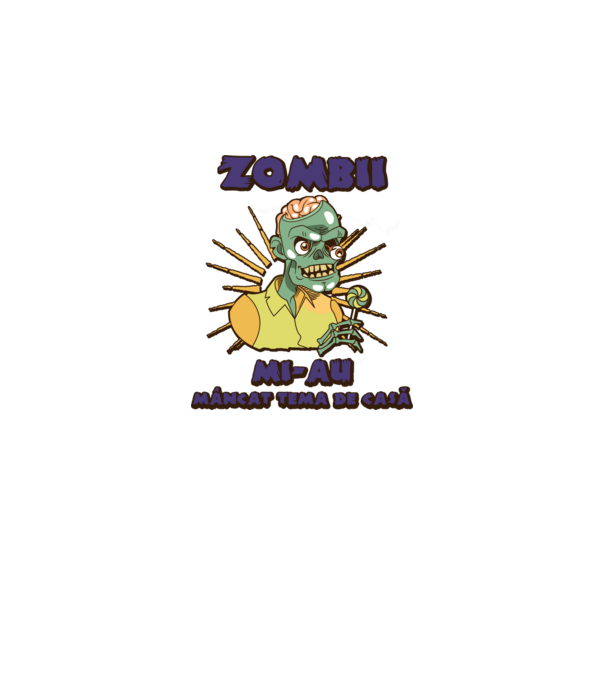 Zombii mi-au mâncat tema de casă model negru pe tricou