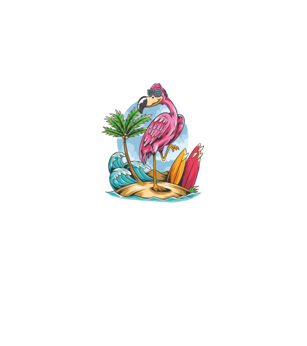 Surfer flamingo model negru pe tricou