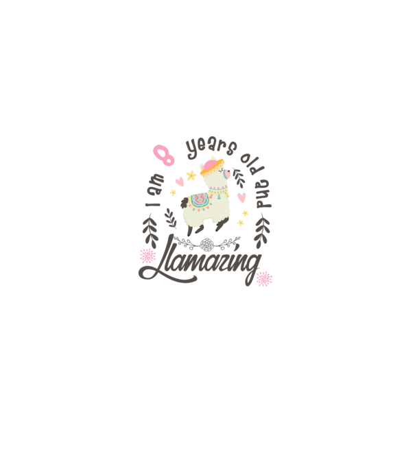 Birthday Llamazing 8 years old model alb pe tricou