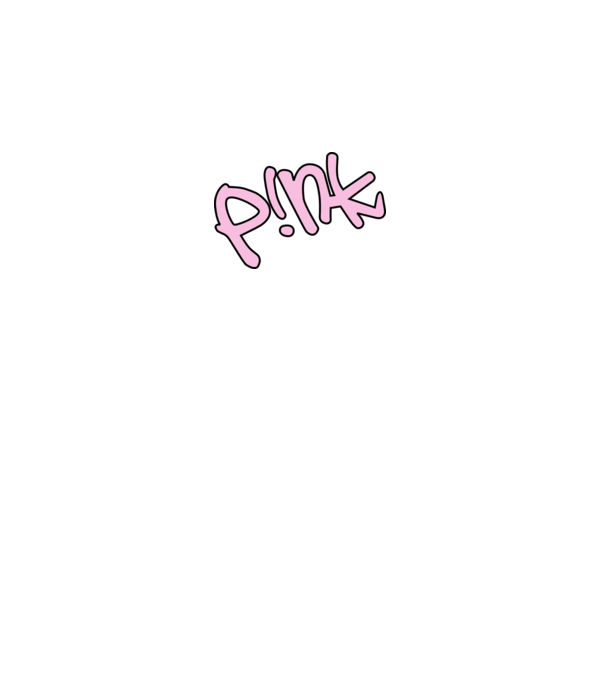 PINK model alb pe tricou