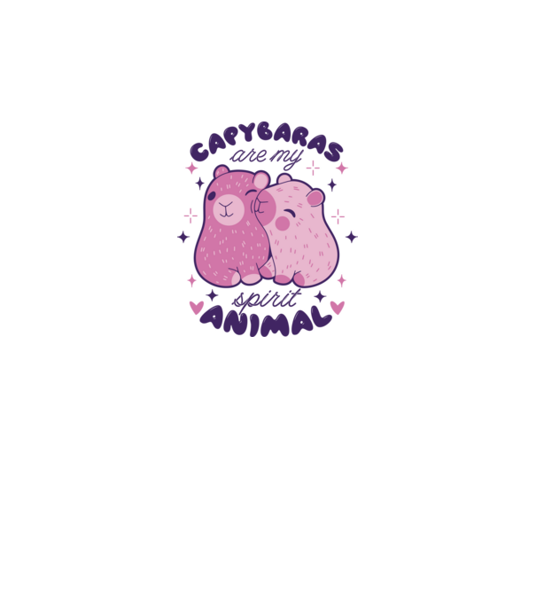 Capybaras are my spirit animal model alb pe tricou