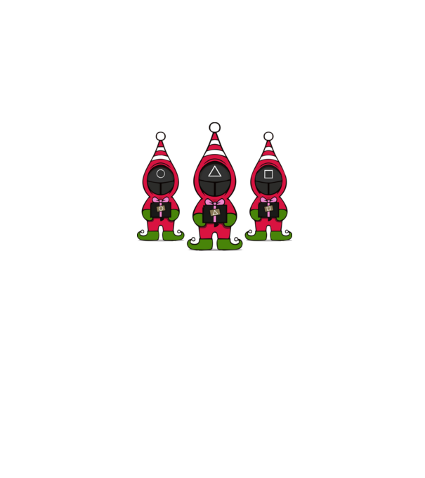 merry squid game model negru pe tricou