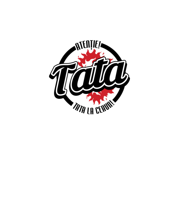 Atenție! Tata la ceaun! model alb pe tricou