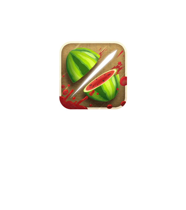 Fruit Ninja Icon model alb pe tricou