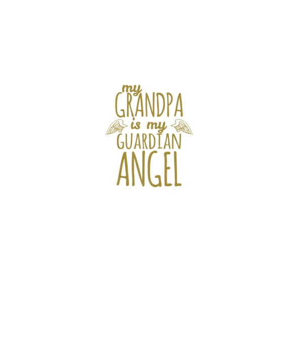 My grandpa is my guardian angel model negru pe tricou