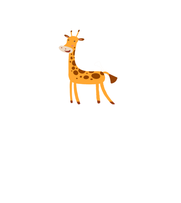 Girafă drăguță model alb pe tricou