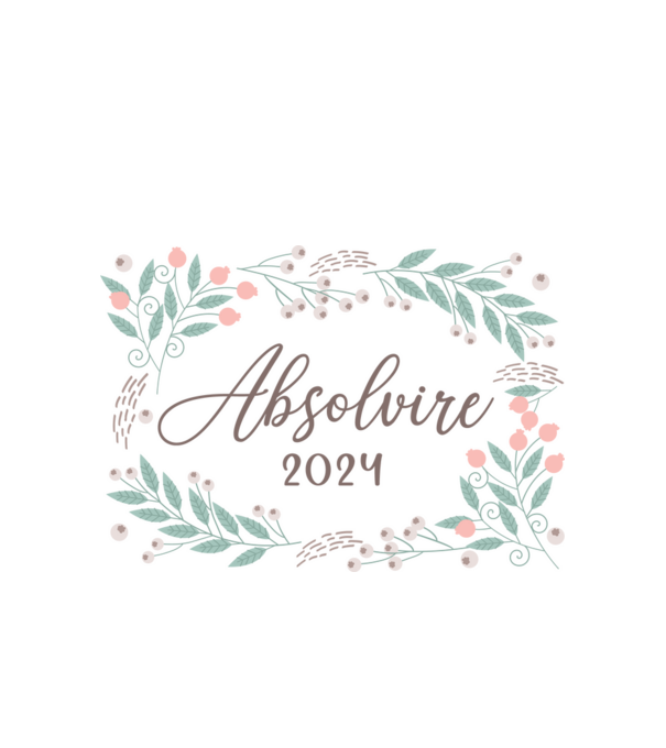 Absolvire 2024 model alb pe tricou