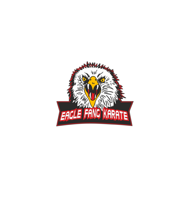 eagle fang karate cobra kai model albastru jeanși pe tricou
