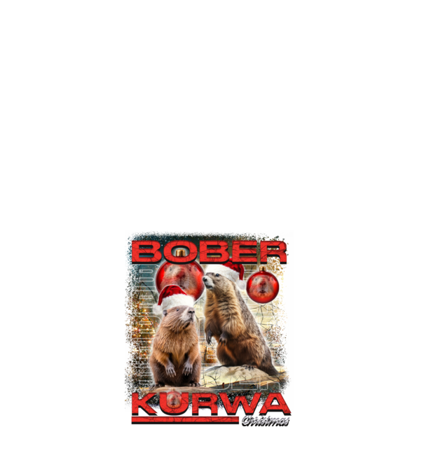 Bober kurwa christmas universe model alb pe tricou