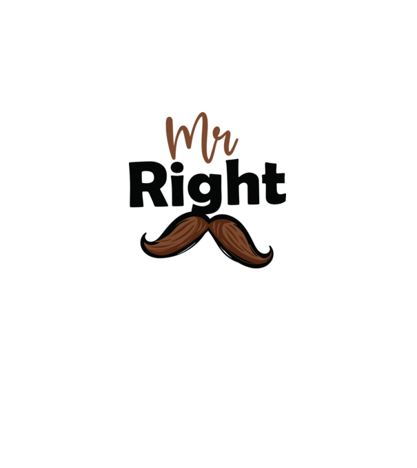 Mr right model alb pe tricou