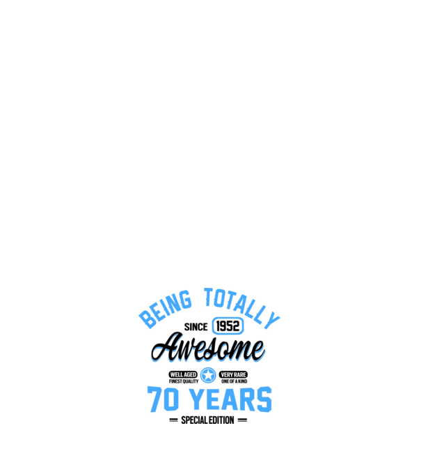 70 years of being totally awesome model negru pe tricou