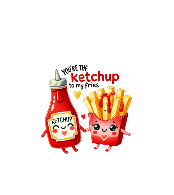 Ketchup to my Fries model alb pe tricou