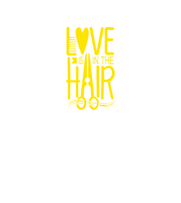 Love is in the hair model negru pe tricou